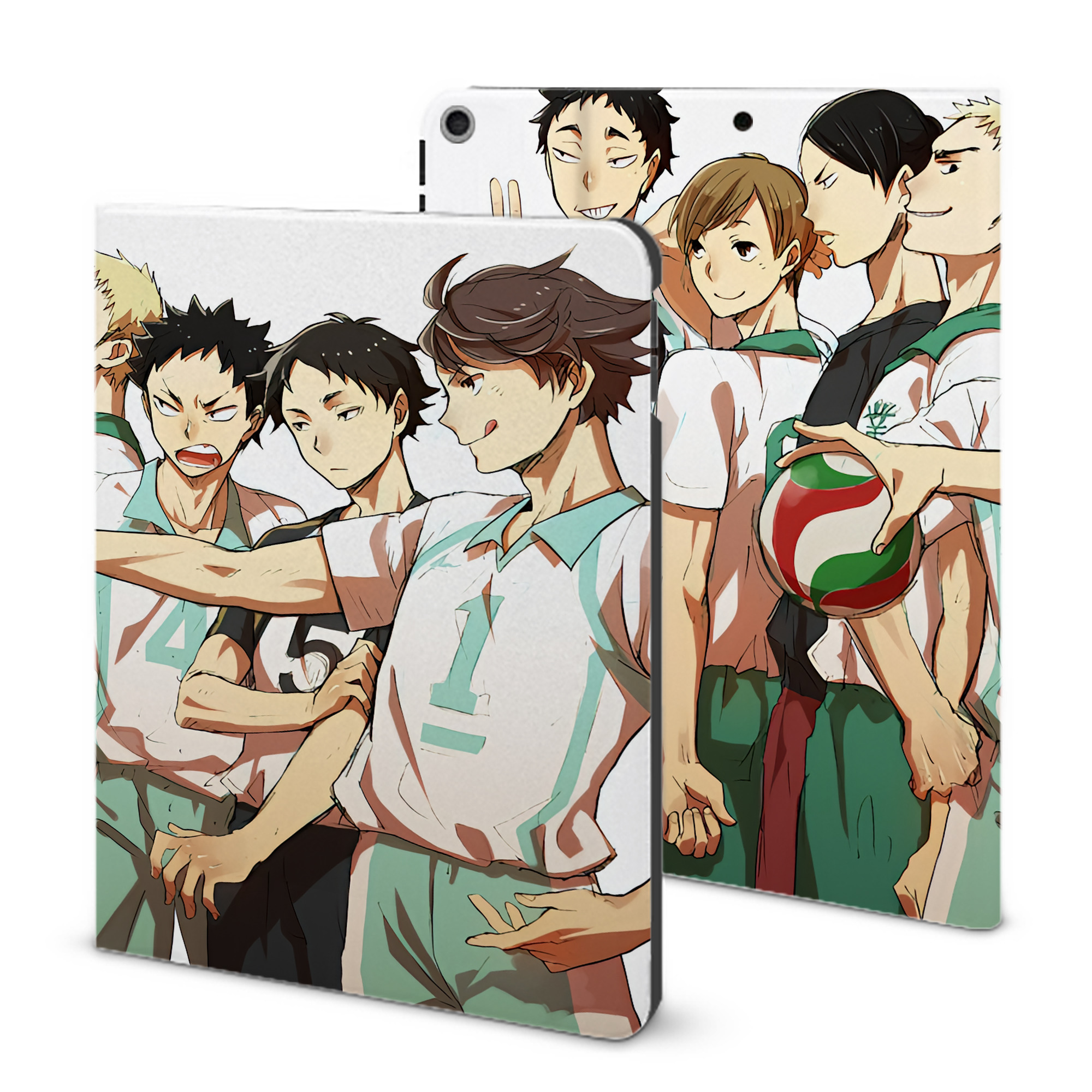 （画像用） ハイキュー!! Haikyu!! IPad ケース ブック型 PUレザー TPU 耐衝撃 軽量 薄型 ペン収納なし 全面保護 IPad 各モデル対応